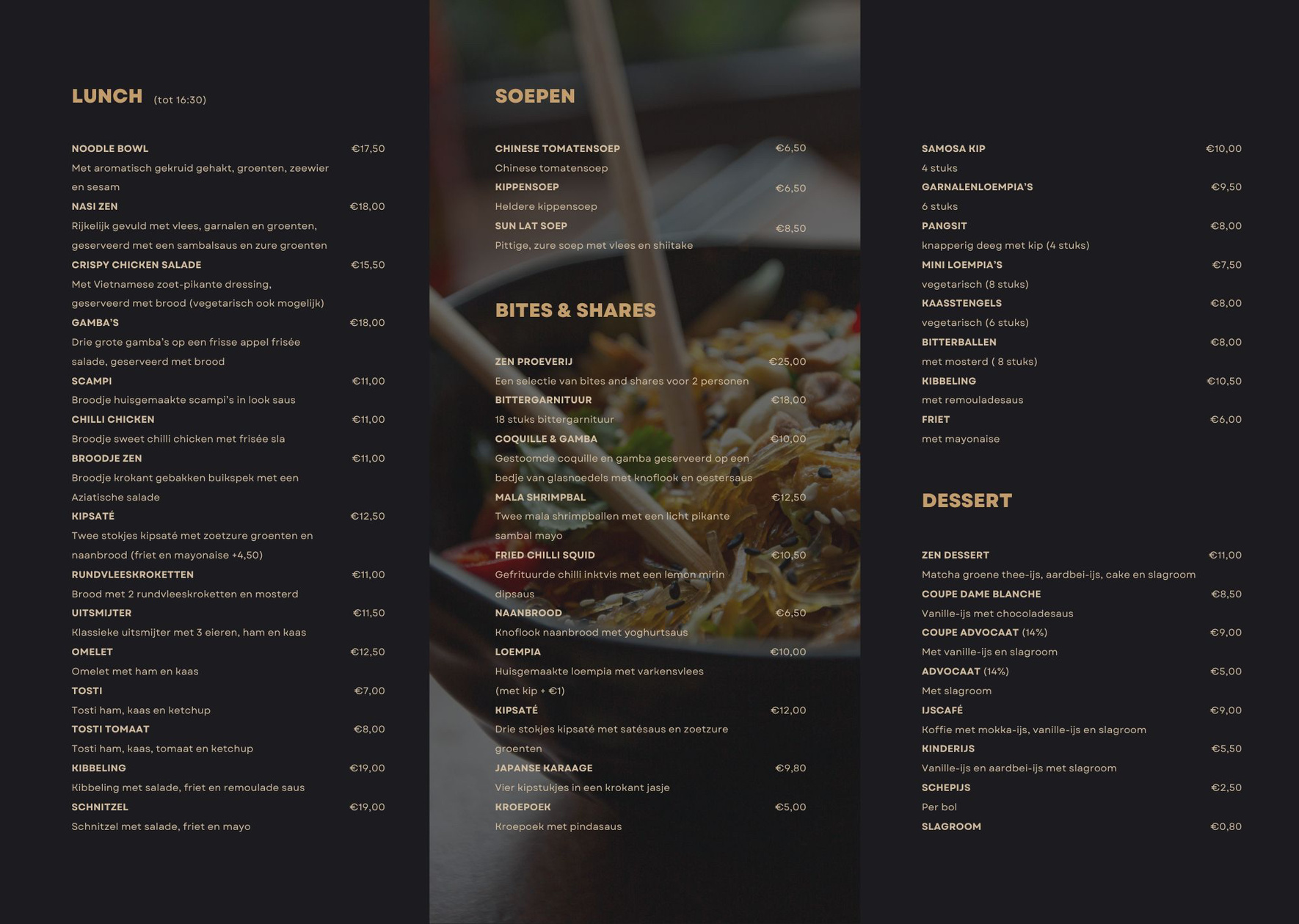 Restaurant menu Restaurant menu
