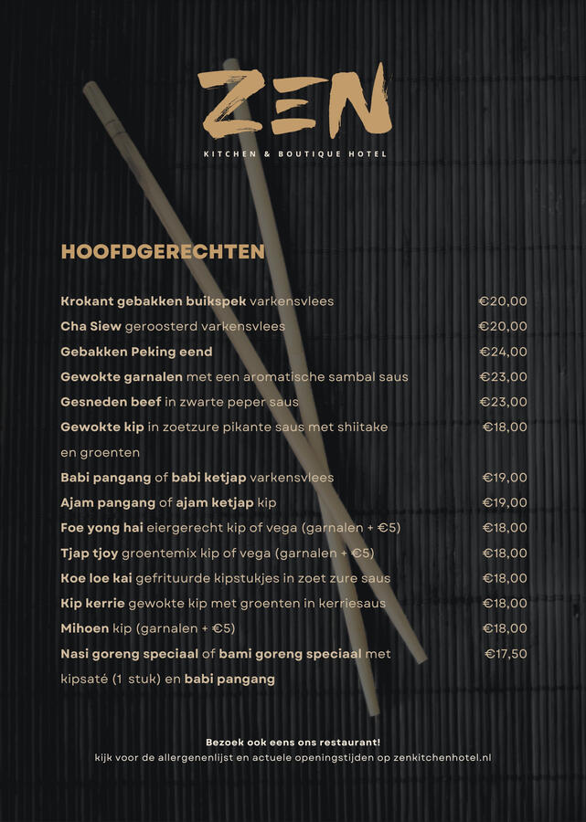 Take-out menu